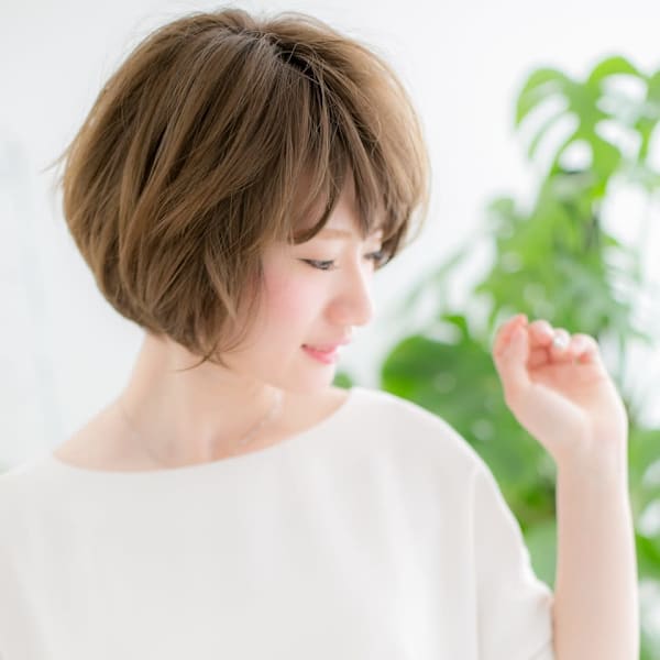 ベージュカラー×ナチュラルマッシュ