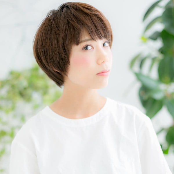 ココアベージュ×大人マッシュショート