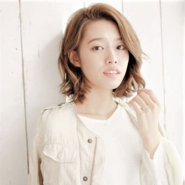 【エフォートレス】クールなかきあげバングのひし形ボブ