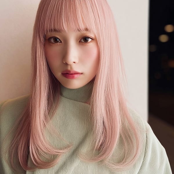 前髪/アンブレラカラー/こなれミディ/イメチェン/ウェーブ