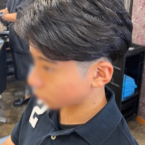 清潔感アップ◎ ナチュラルパーマ × 中学生メンズカット