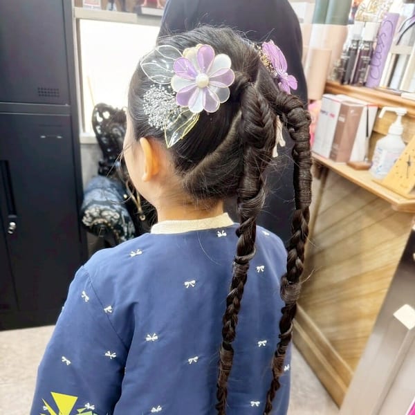 【ヘアセット】 ゆめかわツイン・ロングブレイド|LAGUZ 茅ヶ崎 髪質改善 ヘアアレンジ