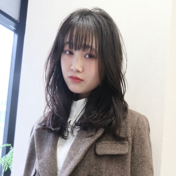 ミディアムレイヤーニュアンスパーマミディアムパーマ久屋大通