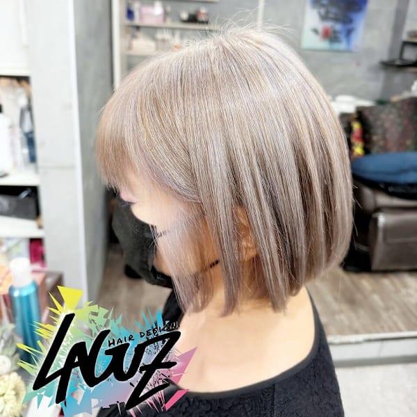 スモークラベンダー・ミニマルボブライン|LAGUZ 茅ヶ崎 髪質改善 ヘアアレンジ