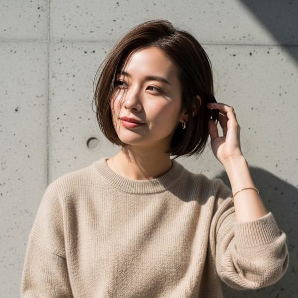 グレーブラウン/ミニボブレイヤー/ナチュラルボブ