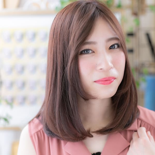 センターパート大人かっこいいワンカール　チェリーレッド