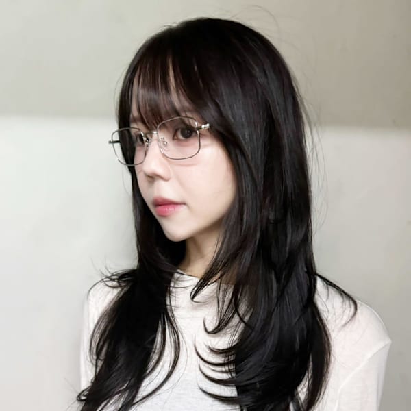 暗めカラー韓国ヘア顔周りレイヤー_ba568151|IT by ALBUM 藤沢店【アイティー バイ アルバム】