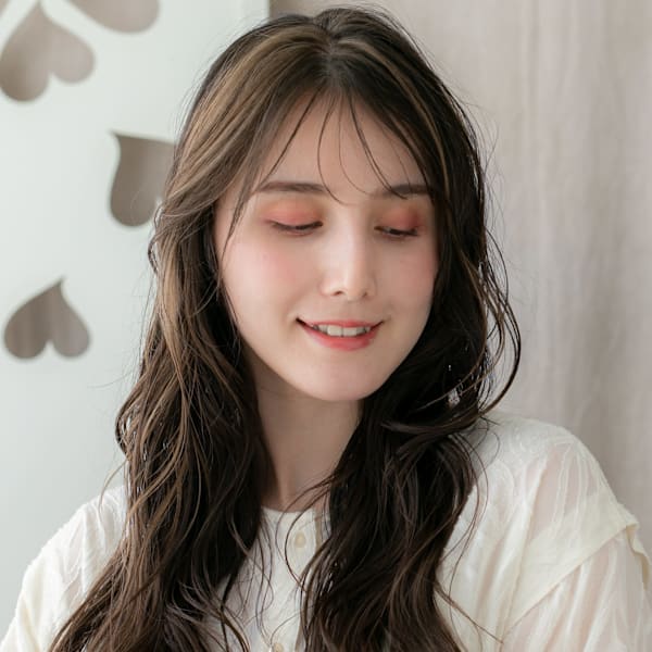 大人可愛いフェイスフレーミングエアウェーブパーマ20代30代