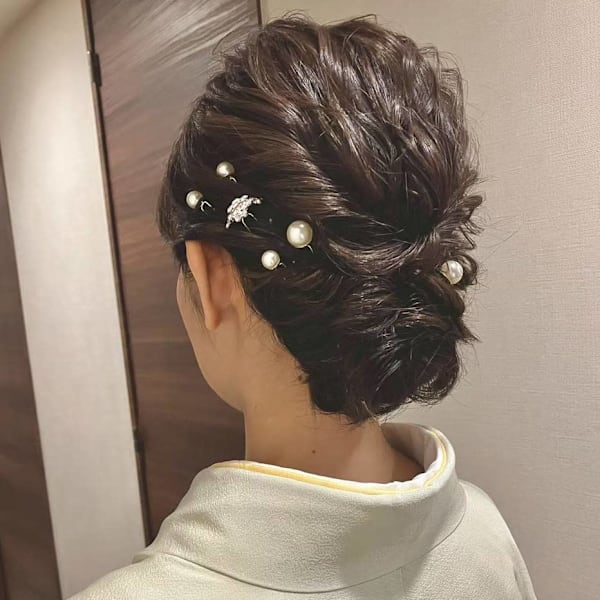 付下げ訪問着等 大人和服に合うアップスタイル