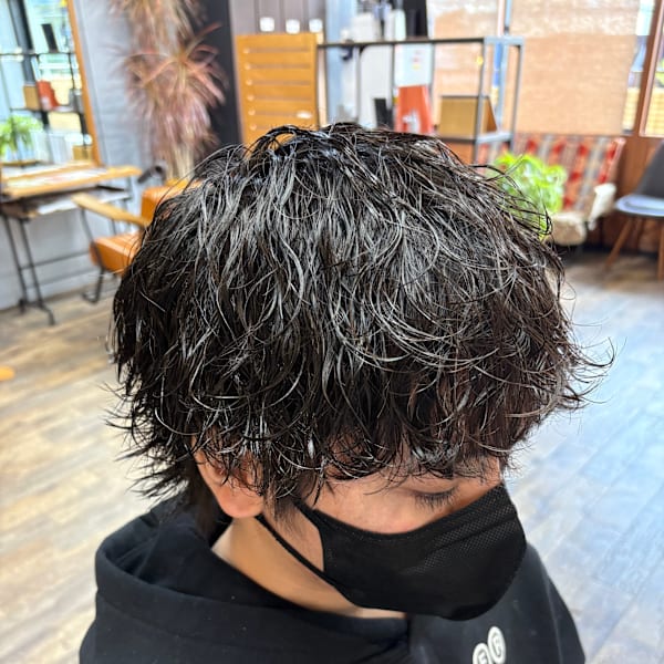 波巻きマッシュウルフ|SKY FIELD HAIR