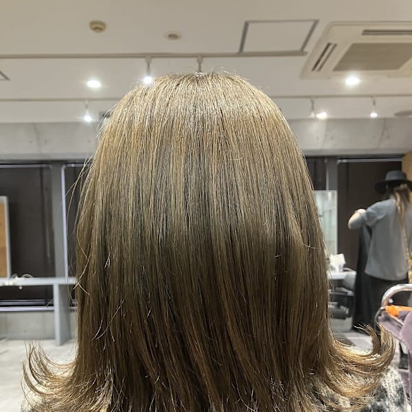 ブリーチ無しのオリーブ系外ハネボブ