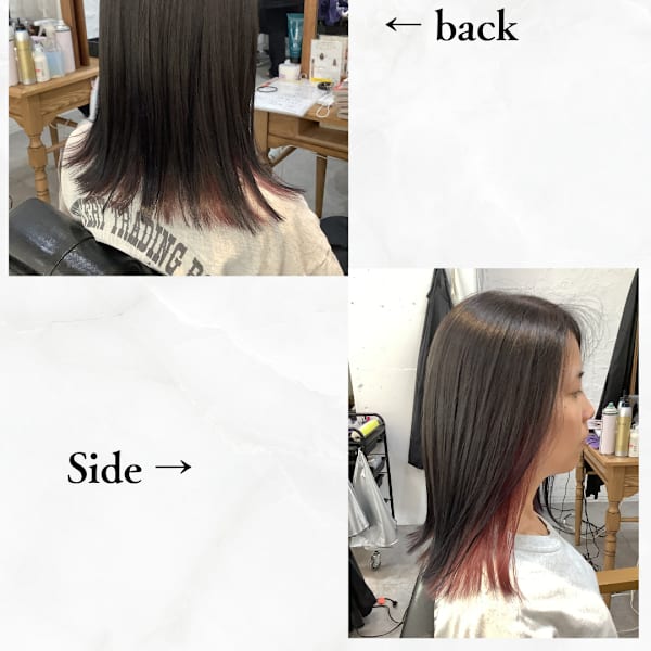 ≪お客様スタイル≫ インナーカラーピンク