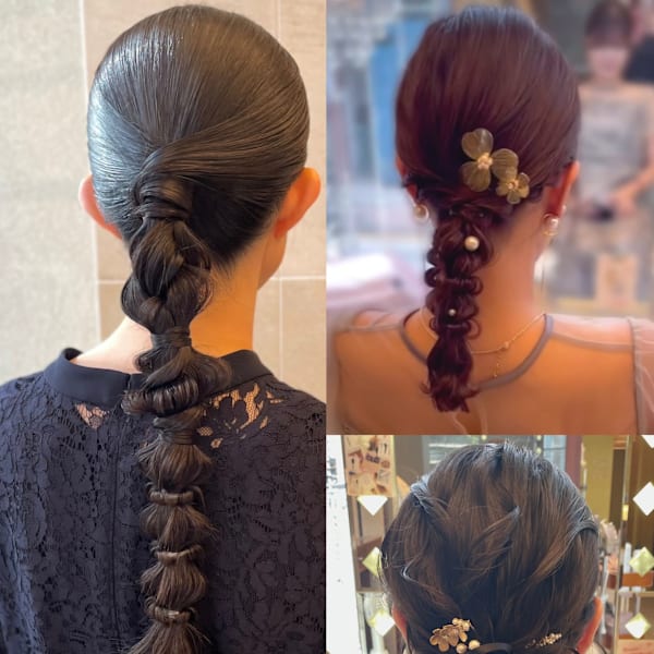 ヘアアレンジ、ヘアセット、編みおろし、カチモリ
