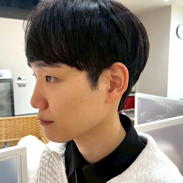 メンズカット ミニマッシュ 黒髪ショート ツーブロック|Ai WilL