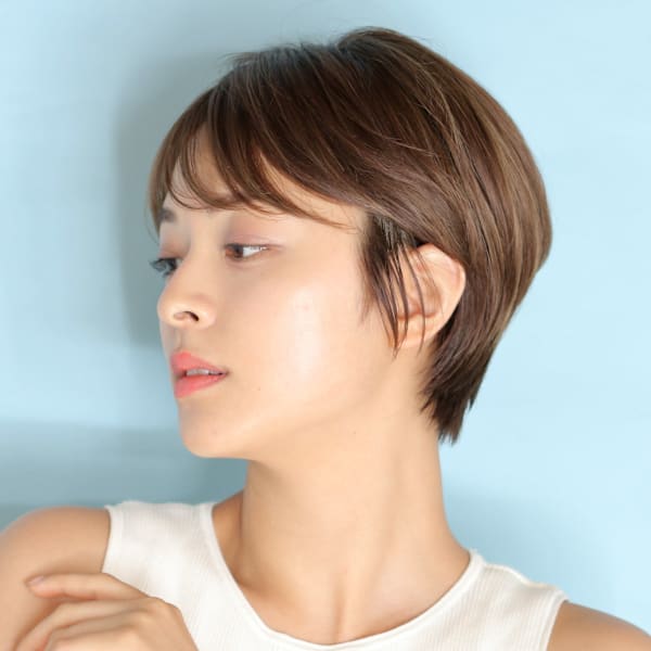 ショート・ボブ/白髪ぼかし/ハイライト/絶壁解消/40代/