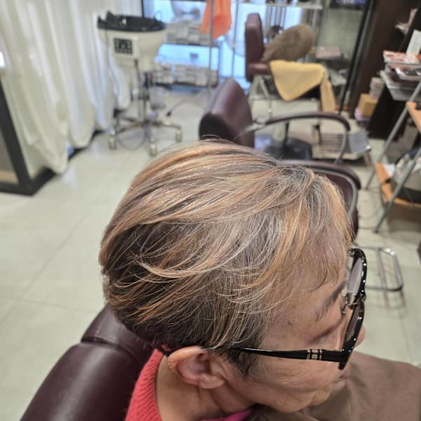 (白髪ぼかしカット＋白髪ぼかしハイライト＋オーガニックカラー