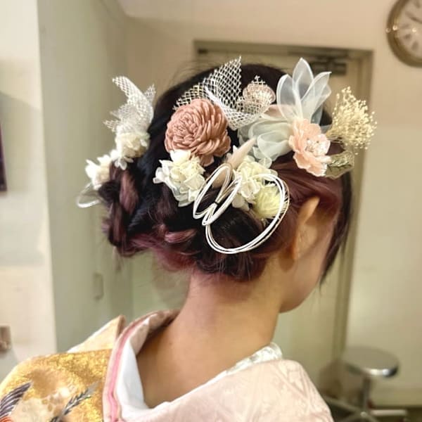 振袖　ツインアップヘアー！ 成人式や卒業式に！