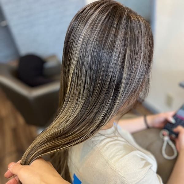 脱白髪染め☆コントラストハイライト♪