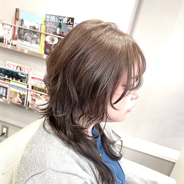 ジンジャーグレージュ×ウルフカット