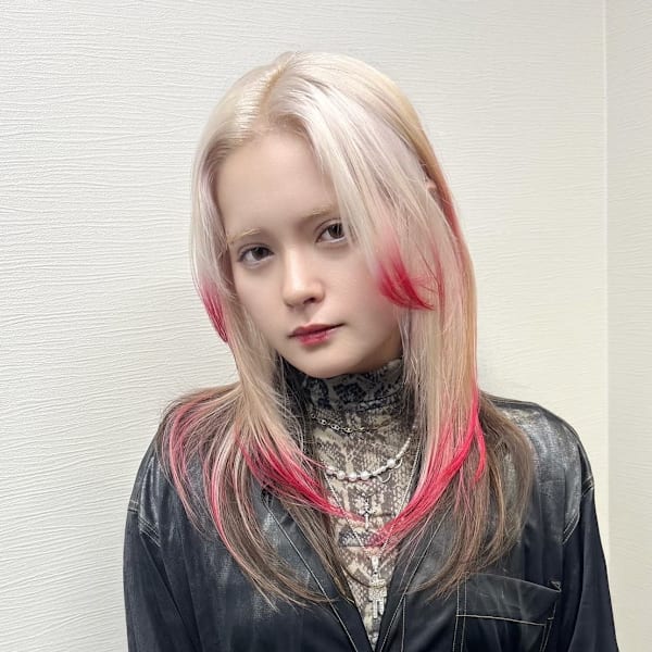 エンドカラー デザインカラー ケアブリーチカラー ウルフ|Null 原宿店 デザインカラー/ダブルカラー