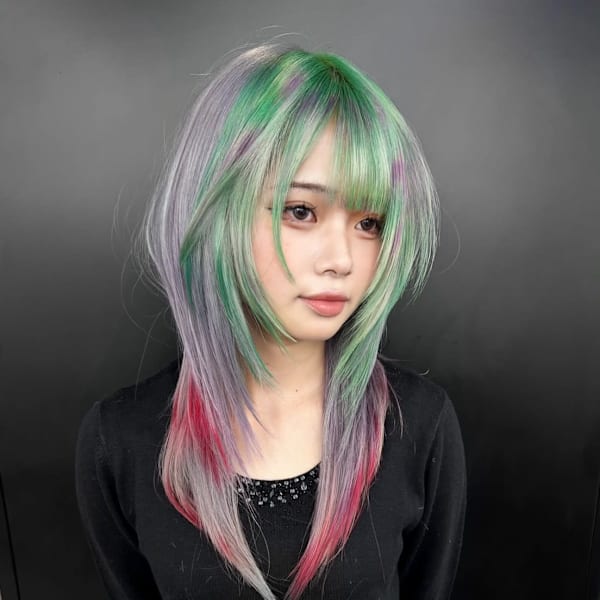 オーダーメイド デザインカラー ケアブリーチカラー ウルフ|Null 原宿店 デザインカラー/ダブルカラー