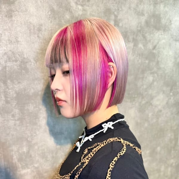 セクションカラー デザインカラー ケアブリーチカラー|Null 原宿店 デザインカラー/ダブルカラー