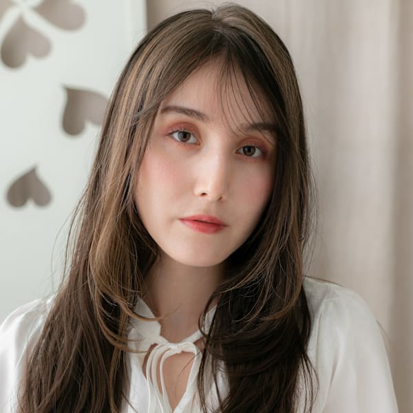ミストバングフェイスフレーミングレイヤーロング20代30代