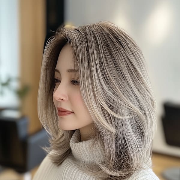 ミディアムスタイル|melca.天王寺 髪質改善/ブリーチ/ダブルカラー/インナーカラー