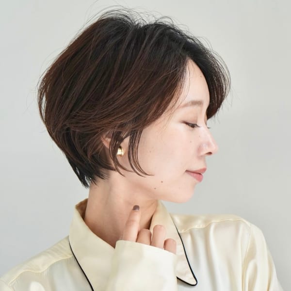ショート・ボブ/丸顔/前髪あり/絶壁解消/40代/50代/|INCEPTION  GINZA 銀座