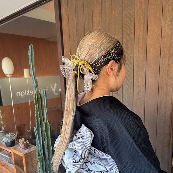 成人式ポニーテール