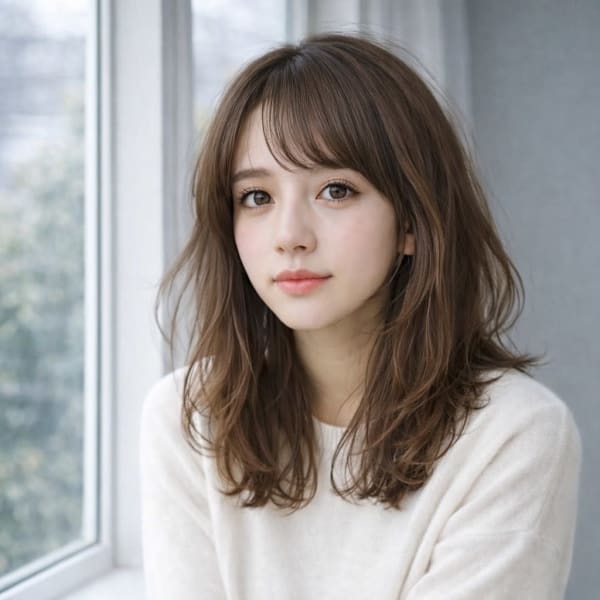 抜け感ゆるふわミディ×透明感カラー（梅田）|LaBless梅田茶屋町《髪質改善/ヘッドスパ/メンズ歓迎》