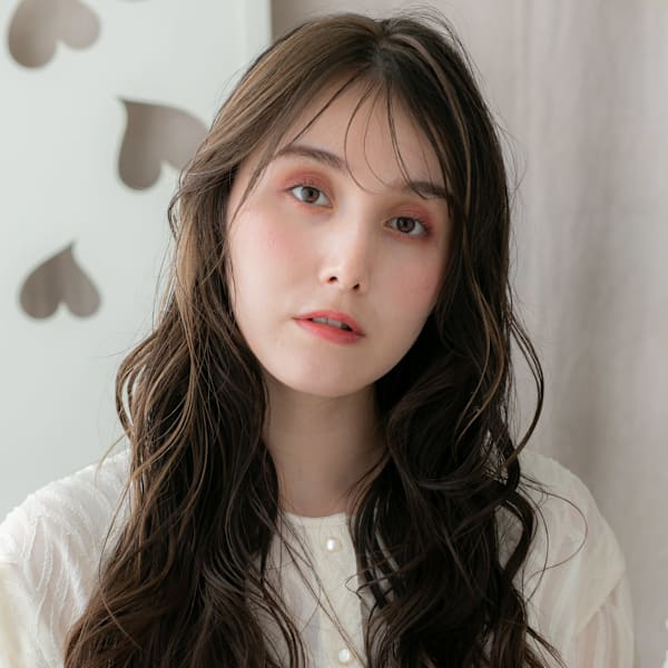 大人可愛いフェイスフレーミング韓国巻き小顔ロング20代30代