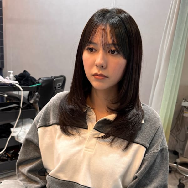 柔らか縮毛矯正×レイヤーセミロング