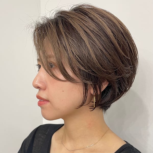 ショート・ボブ/丸顔/前髪あり/絶壁解消/40代/50代/|INCEPTION GINZA 銀座