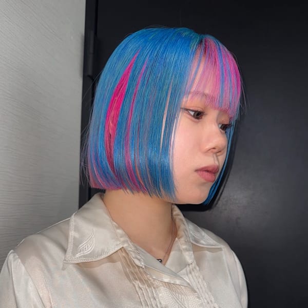 アンブレラカラー デザインカラー ケアブリーチカラー ウルフ|Null 原宿店 デザインカラー/ダブルカラー