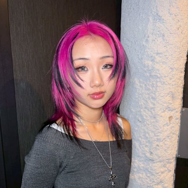 オーダーメイド デザインカラー ケアブリーチカラー ウルフ|Null 原宿店 デザインカラー/ダブルカラー