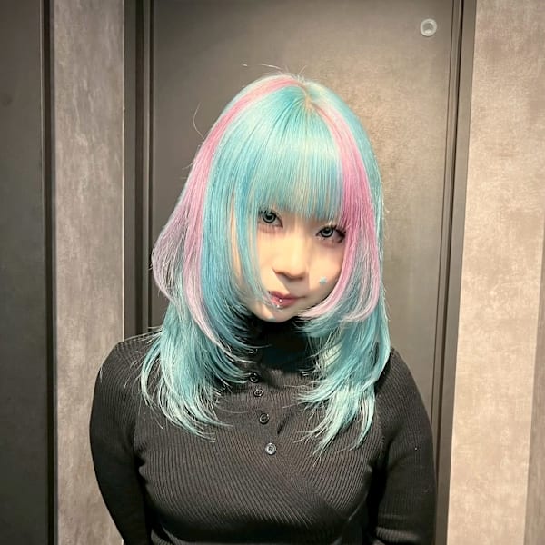 オーダーメイド デザインカラー ケアブリーチカラー ウルフ|Null 原宿店 デザインカラー/ダブルカラー