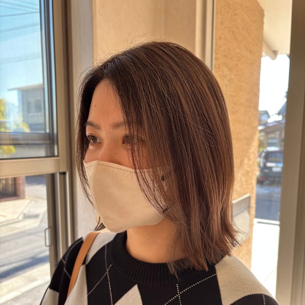 ぱつっとbob✖️ハイライトグレージュ|Jlica hair サンフラワー通り【ジェリカヘアー】