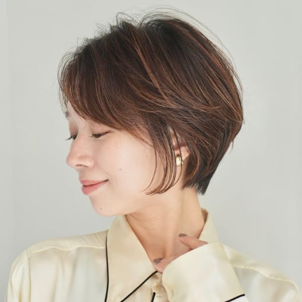 ショート・ボブ/丸顔/前髪あり/絶壁解消/40代/50代/|INCEPTION  GINZA 銀座