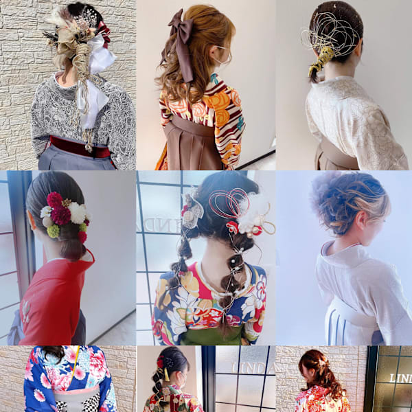 卒業式・入学式など袴着付けとヘアセット|Linda【～女性専用ヘアサロン～】