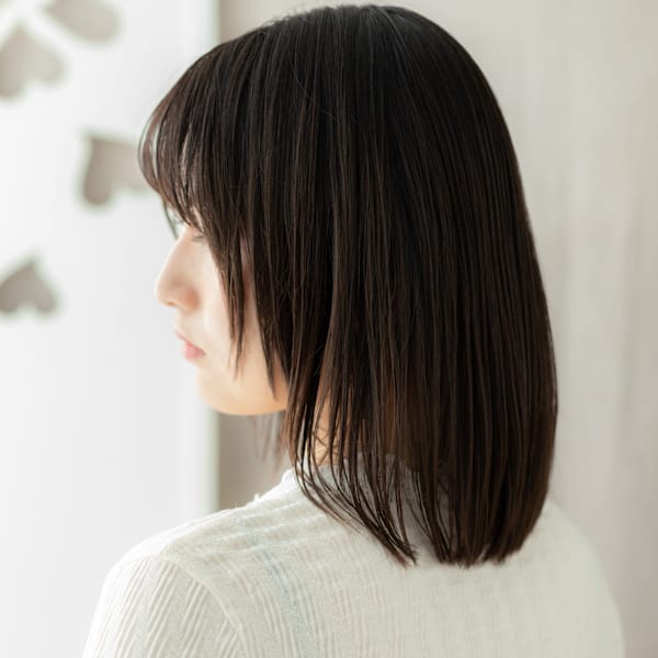 ハッシュカットウェットヘアシャギーボブレイヤー30代40代