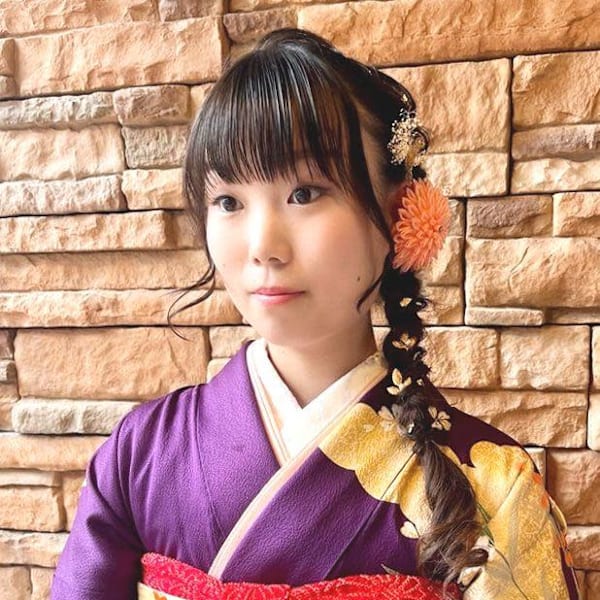 二十歳の集い　編み下ろしヘア