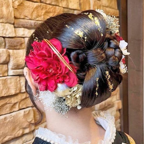 二十歳の集い　リボンヘア