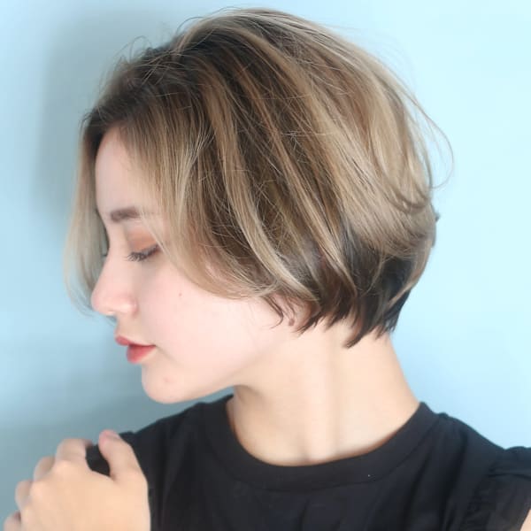 ショート・ボブ/白髪ぼかし/ハイライト/ボブレイヤー/40代|INCEPTION  GINZA 銀座