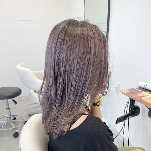 ピンクベージュ×バレイヤージュ×ピンクバイオレット