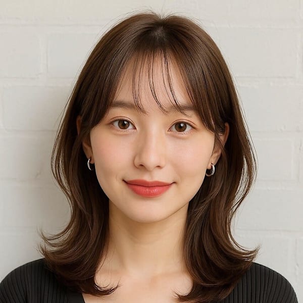 30代くびれひしがたレイヤースタイル、韓国風レイヤー