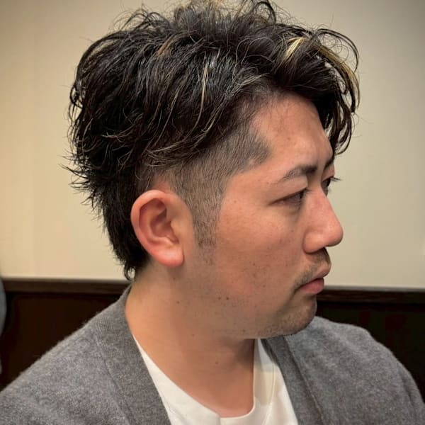 メッシュかきあげパーマ
