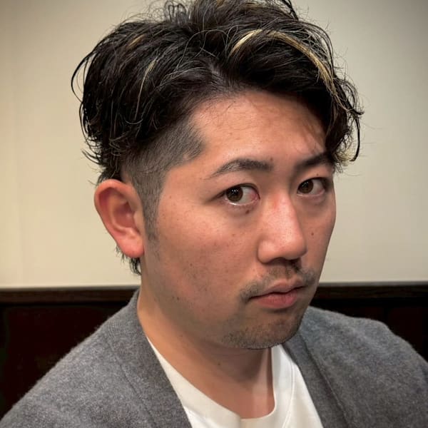 メッシュかきあげパーマ