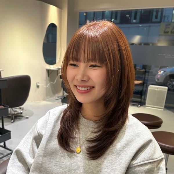 ハッシュカット×オレンジブラウン