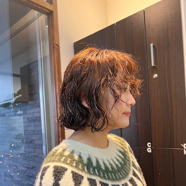 ボブ×ニュアンスパーマ|センター北 美容院 lea/1 HANARE